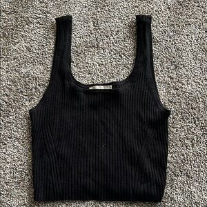 Everlane| Wool Cotton Blend Black Ribbed Tank Size L